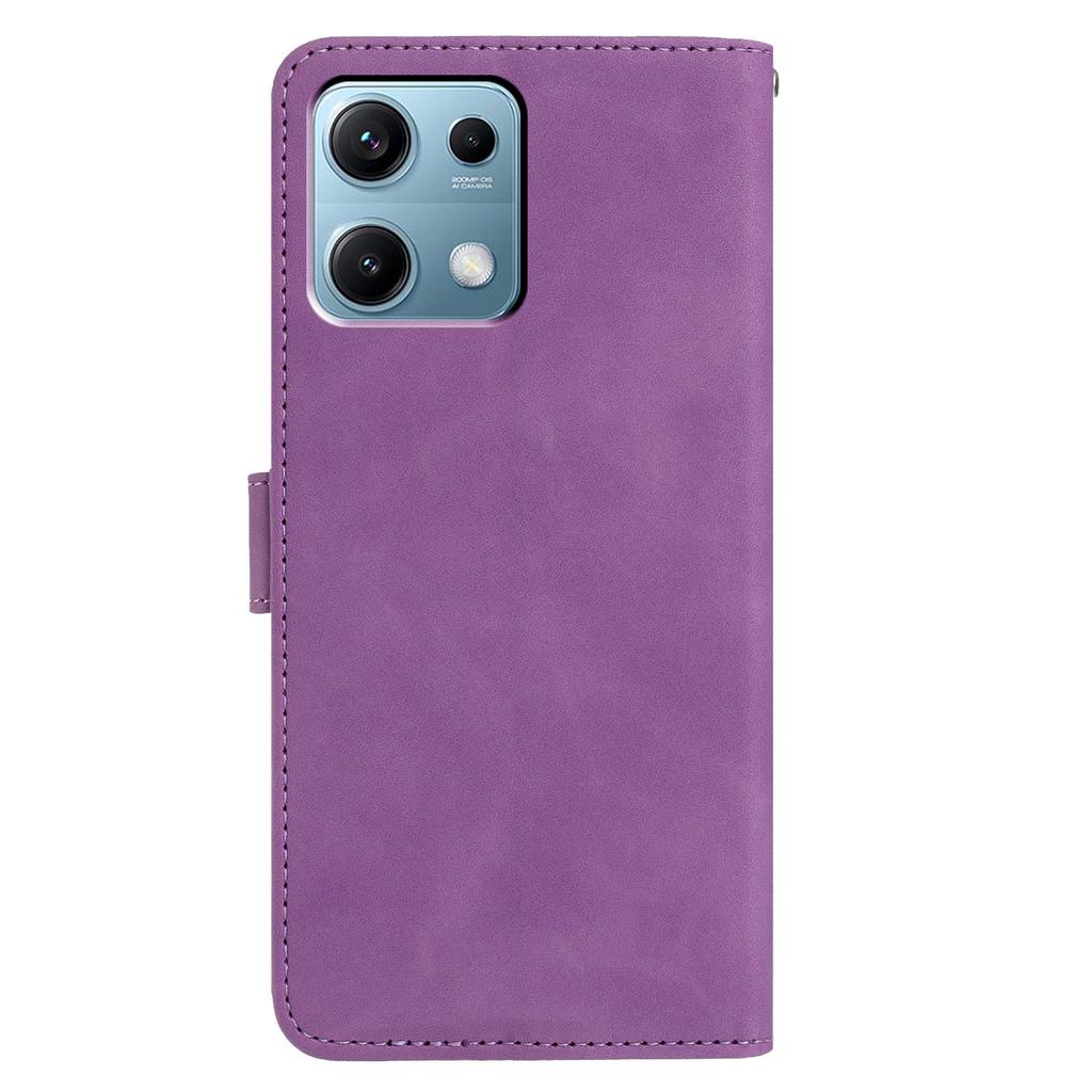 Für Xiaomi Redmi Note 14S 4G Hülle Schmetterlingsblumen-Prägung PU-Leder Geldbörse Ständer Handyhülle