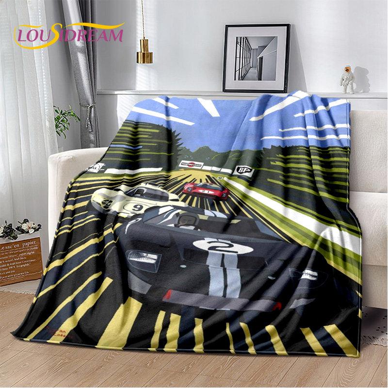 3D Racing Car Soft Plush Blanket,Flannel Blanket Throw Blanket for Living Room Bedroom Bed Sofa Picnic Hiking Leisure Napping
