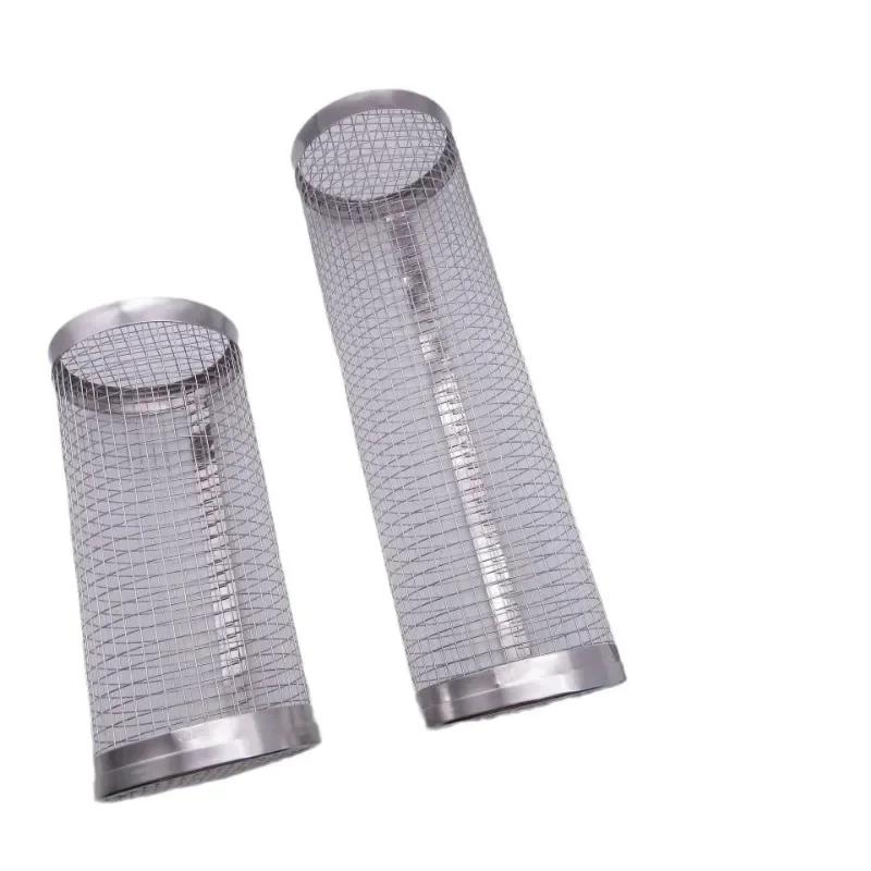 Stainless Grill Steel Tools Dining Barbecue Kitchen Utensils Home. Cookware Bbq Cage Portable Roller Bar Outdoor Net Smoker