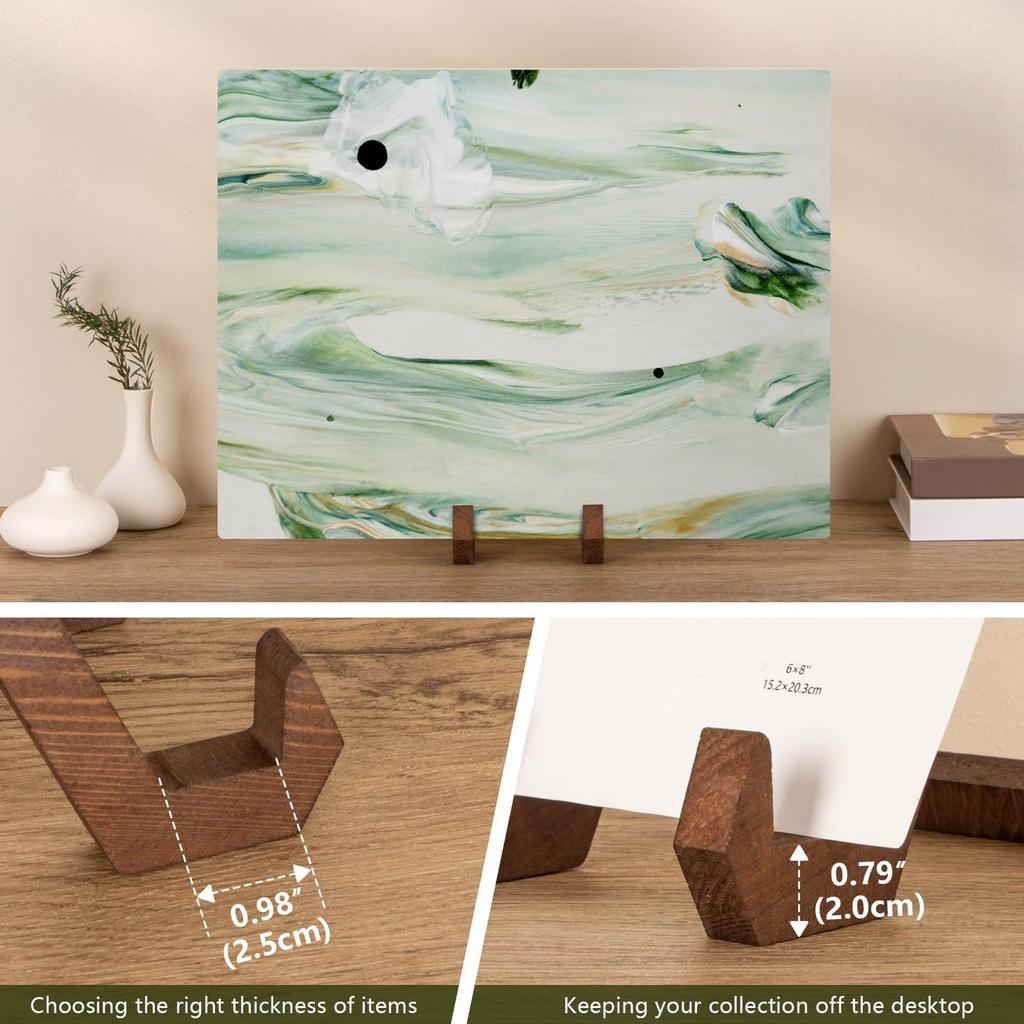 Holz Tellerständer mit verstellbarer Staffelei zur Präsentation von dekorativen Tellern, Kunstwerken und Fotos, Wohnaccessoire