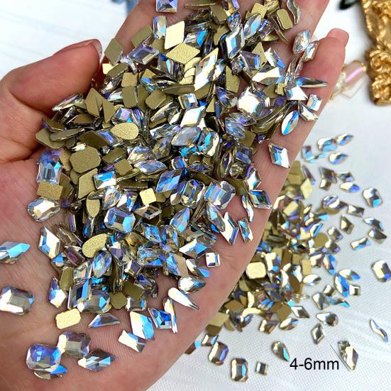 50Pcs/Bag Nail Art Rhinestone 3D Geometric Shaped Nails Decorations Glitter Manicure Accessories
