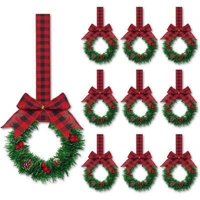 Kurdele Fiyonklu Noel Mini Dolap Çelengi Kırmızı Meyveler Yapay Küçük Mutfak Çelengi Pencere Duvar Ön Kapı Çiftlik Evi Xmas Dekorasyonu İçin