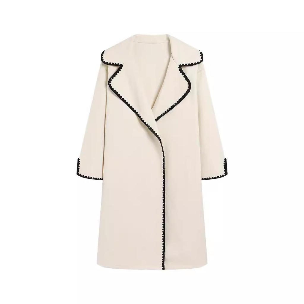 European Women's Double-Sided Wool Long Coat - Autumn/Winter Collection