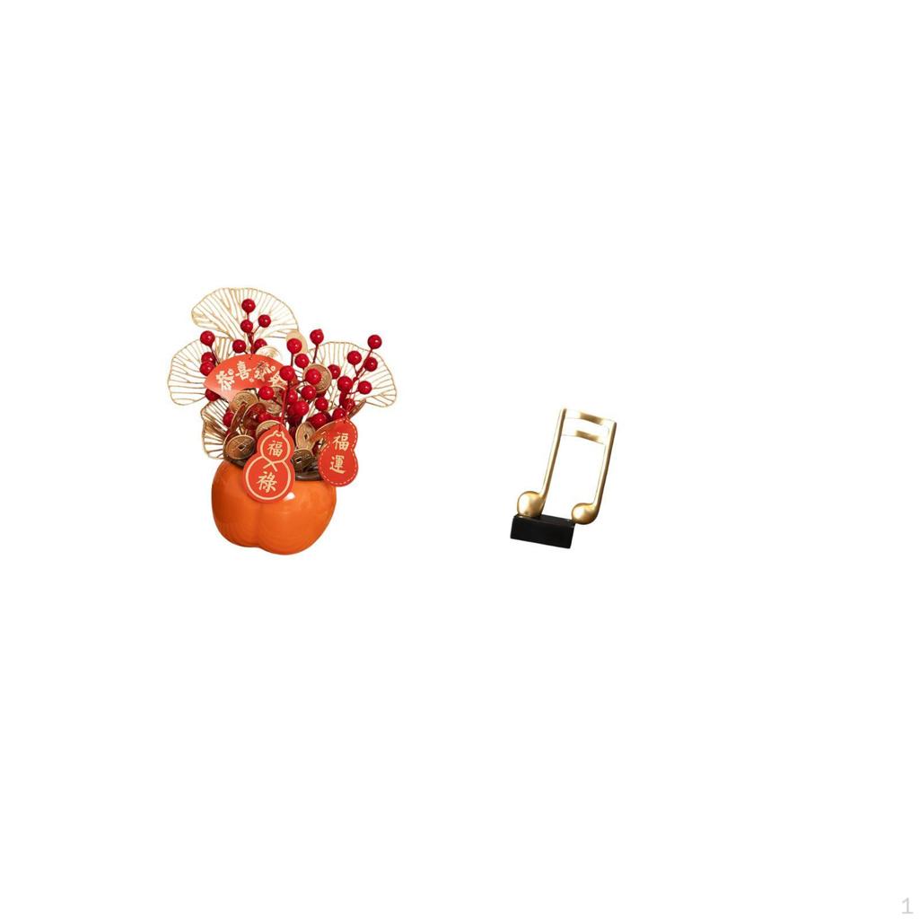 Year Artificial Flower Bonsai with Musical Note Sculpture Creative Tabletop Ornament for Spring