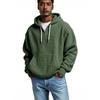 Men's Fashionable Waffle Half-Zip Hoodie for Spring/Autumn Casual Sports Wear