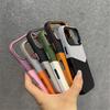 For  17pro Orange Hit Color Card Case For For Iphone 17 1 16 Pro Max 14 13 12 Magnetic Wireless Charge Flax Leather Cover