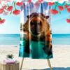 Capybara Swimming Close-Up Beach Towel Quick-drying for Travel Outdoor Sports Jogging Beach and Swimming