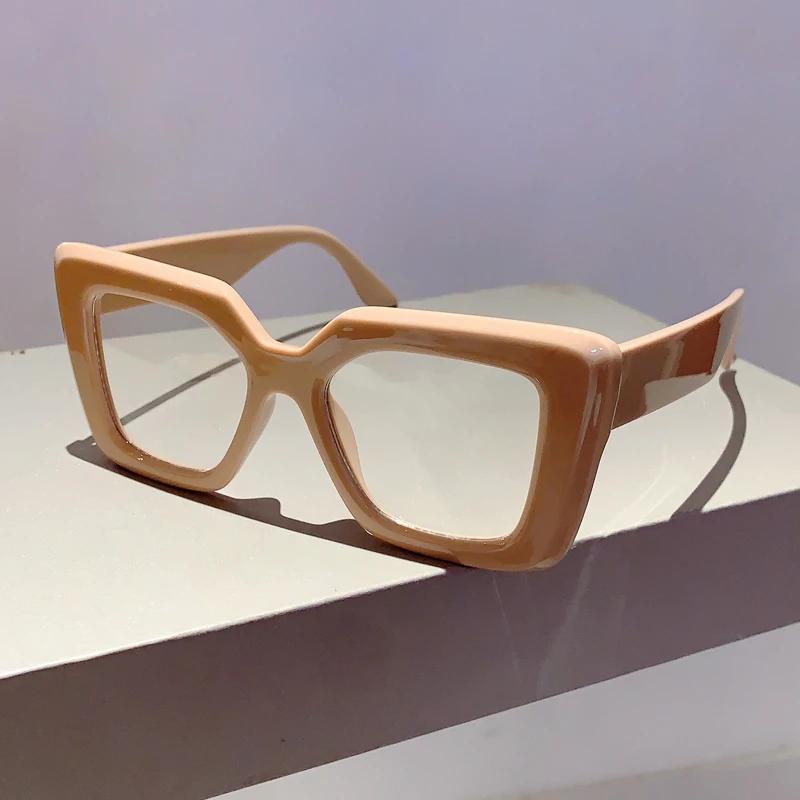 Trendy Women Glasses Frame Stylish Square Brand Design Eyewear Oversize Eyeglasses for Decoration Photograph