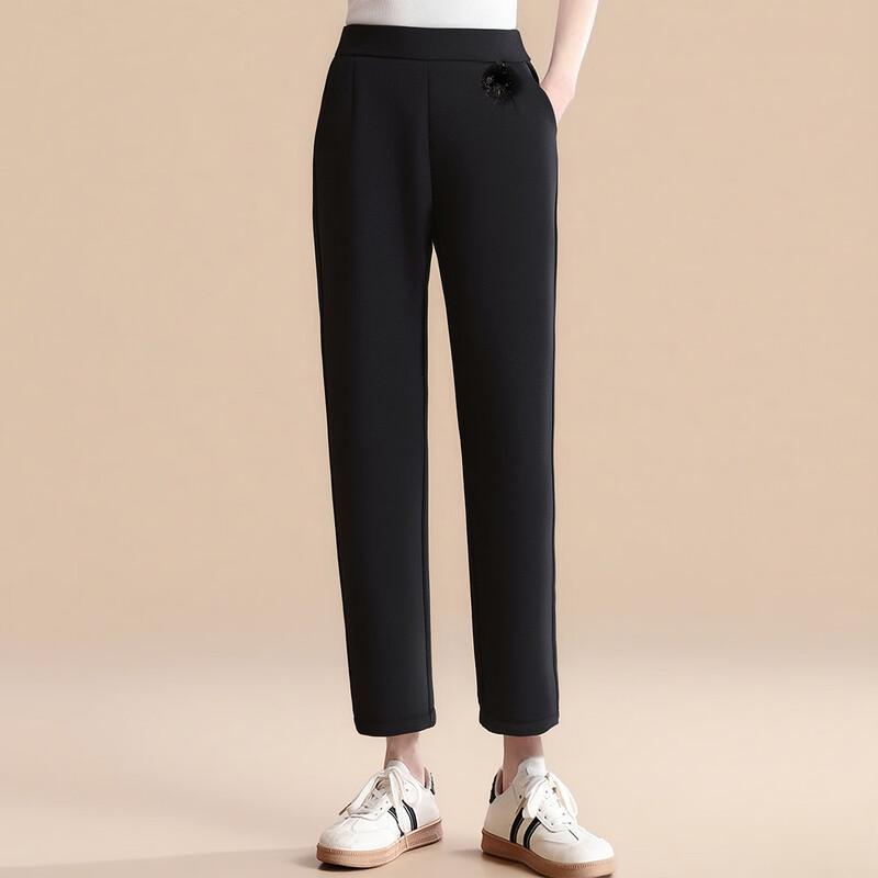 Pasite Women's Autumn/Winter Fleece-Lined Thermal Casual Pants