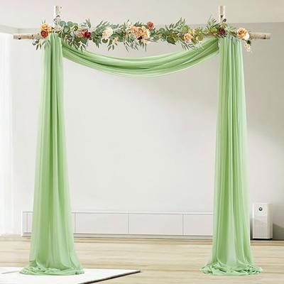 Wedding Arch Draping Fabric Sheer Arch Drapes Burgundy Chiffon Outdoor Curtain Backdrop for Wedding Ceremony Party Ceiling Decor