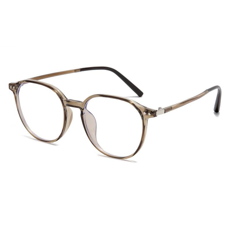 Transparent Tea Frame Oval Myopic Glasses Women 156 Single Anti Blue Rays Prescription Spectacles Diopter 0 -0.5 -0.75 To -6