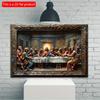 2d Flat 30*20cm, Spirituality-themed Wooden Ornament, Beautifully Crafted The Last Supper Scene, for Home, Kitchen, Garden, Bedroom, Bar.