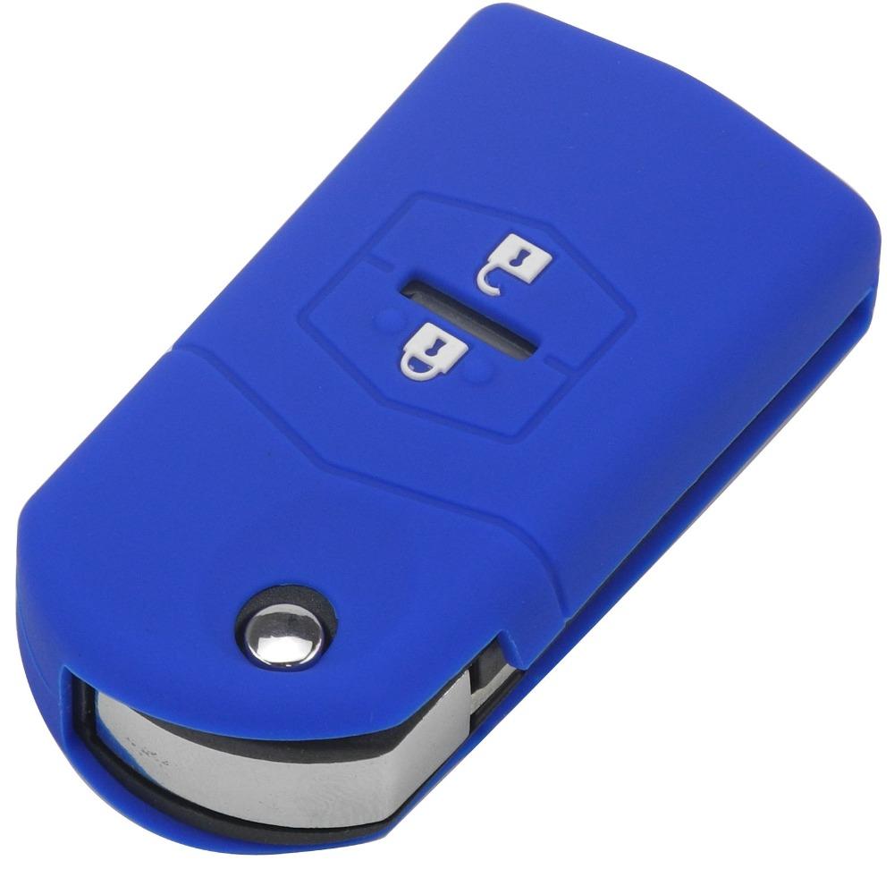Jingyuqin Remote 2 Buttons Folding Flid Car Key Cover Case For Mazda 2 3 5 6 8 CX 5 CX-5 CX-7 CX-9 MX-5 ATENZA Axela Silicone