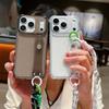 KEYSION Crossbody Wrist Strap Transparent Phone Case for iPhone 13 14 15 16 17 Pro Max Air 16 Plus Long Lanyard Shockproof Cover
