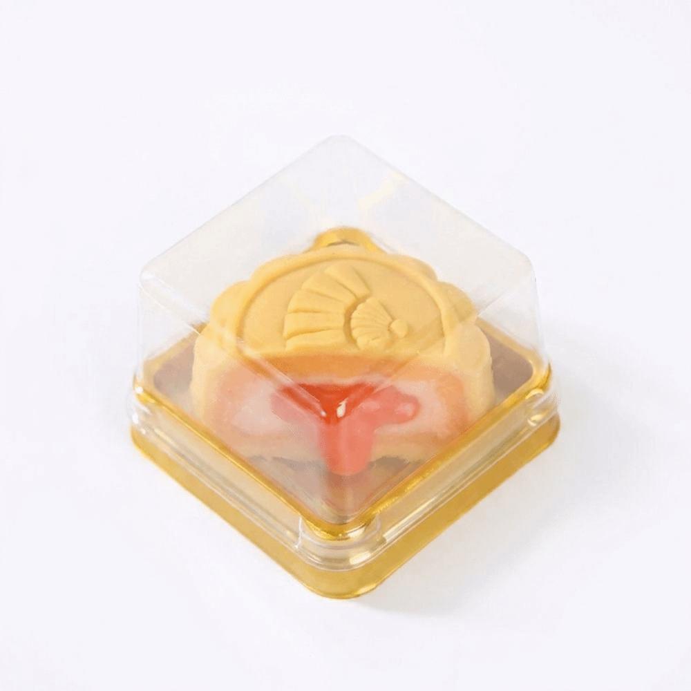 50Pcs Sealed Moon Cake Boxes 50/75/100g Cookies Storage Box Plastic Muffin Container Pastry Display
