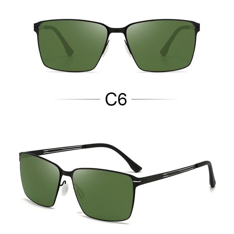 Men's Sunglasses, Metal Square Sunglasses, UV-proof Driving Fishing Sunglasses.