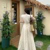 Women's Summer Pastoral Floral Print Dress - Short Sleeve, High-End Waist-Cinched, Sweet Resort Style.