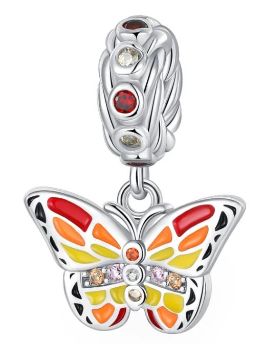 Original Copper Butterfly Pendant Dragonfly Flowers Charms Bead For Women Necklace Diy Bracelet Fine Jewellery Gift