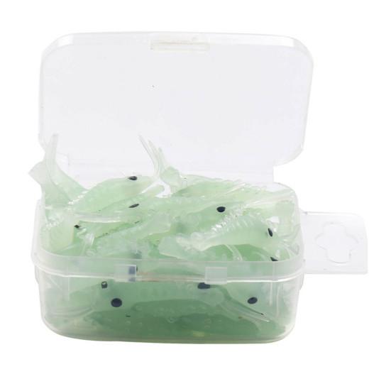 20Pcs Fishing Baits Soft Lures Realistic Looking Bright Color Natural Swimming Posture Luminous Shrimp Baits Artificial Lures Set