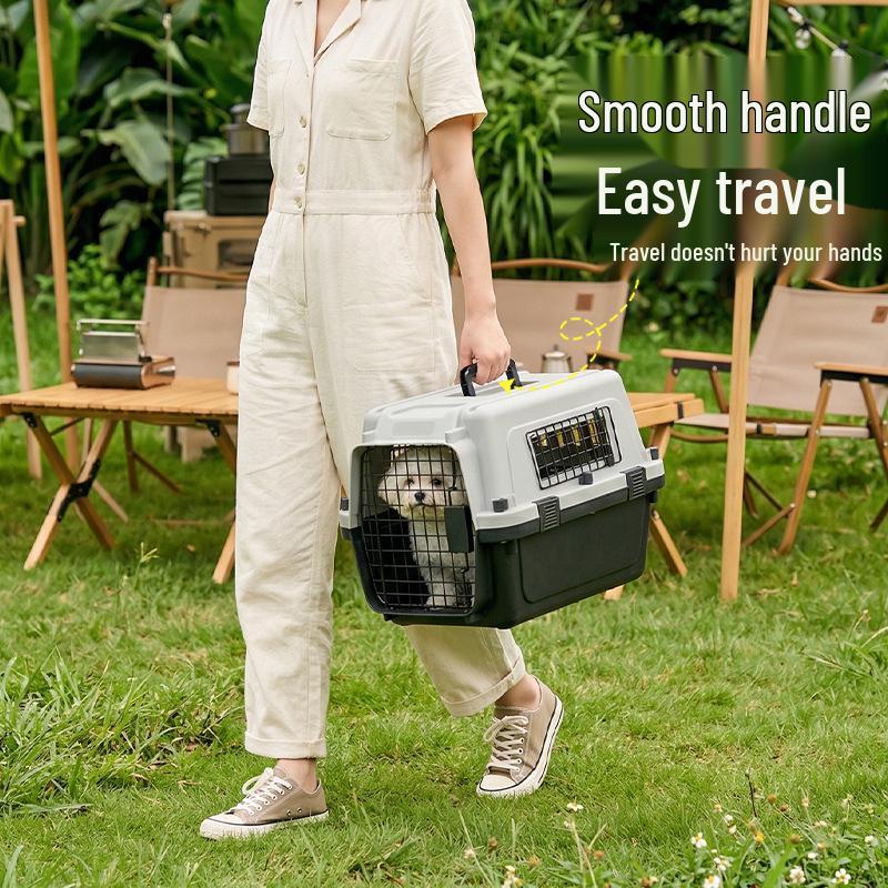 Durable Pet Airline Crate: Washable, Dirt-Resistant Cat & Dog Carrier for Outdoor Travel