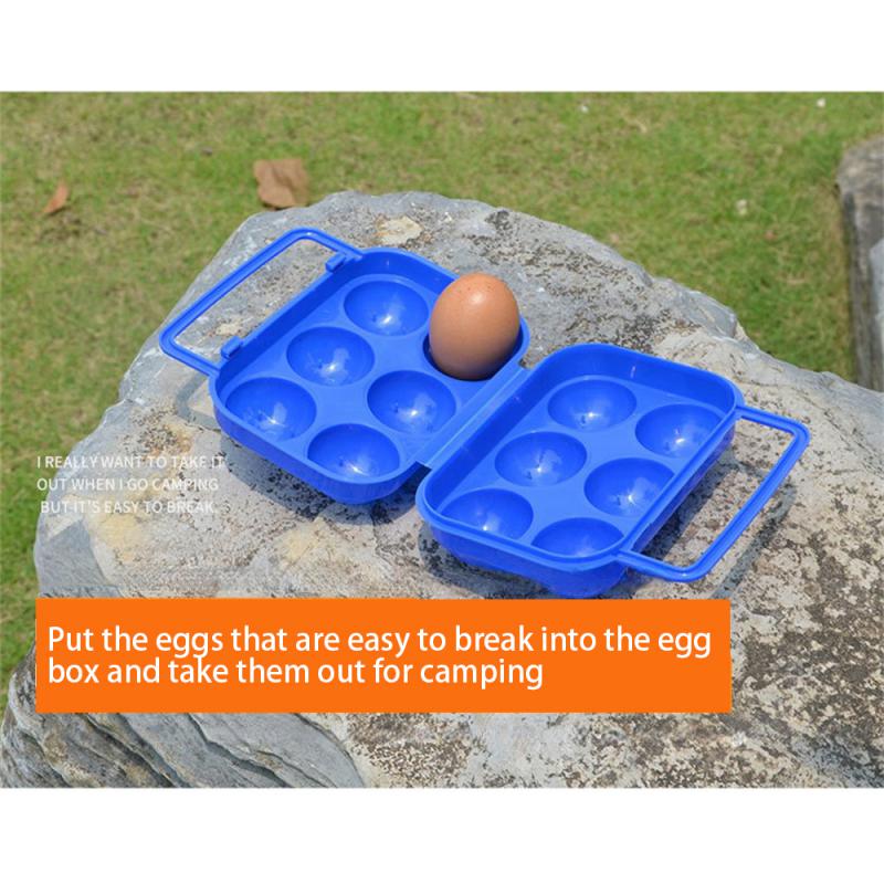 2 Grid Egg Case Plastic Container for Eggs Folding Egg Storage Box Refrigerator Outdoor Hiking Camping Carrier