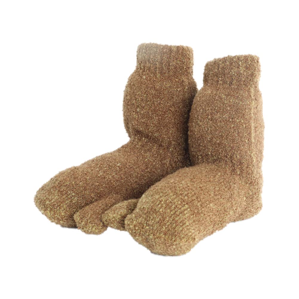 SocksDEPO Fluffy Tabi Made in Khaki Socks, Short, Fleece-Lined, Japan, Unisex,