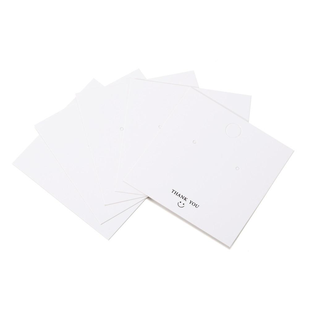 50pcs 8*8cm Square Display Cards Earrings Necklaces Hang Tag Ear Studs Paper Card For DIY Jewelry Classic Clip Accessories