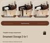 Walnut Hair Dryer & Makeup Brush Organizer, No-Drill Wall Mount