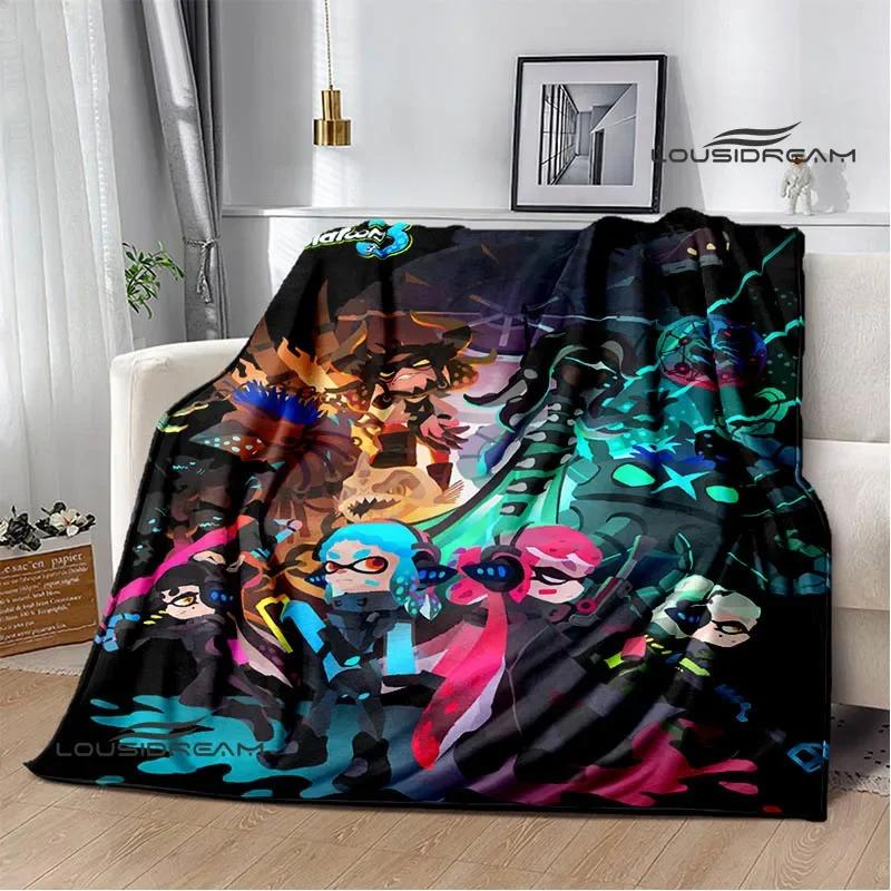 3D Cartoon game Splatoon printed blankets Picnic blanket Warm Flannel blankets Home bed linings blankets for beds Birthday Gift