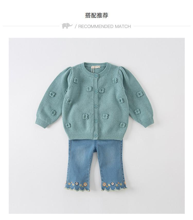 David Bella Children's Knitted Sweater Autumn Outfit Girls' Western-Style Top Medium To Large Children's Sweater Cardigan