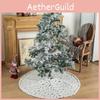 Beautifully Crafted White Plush Feather Christmas Tree Skirt For Festive Celebrations