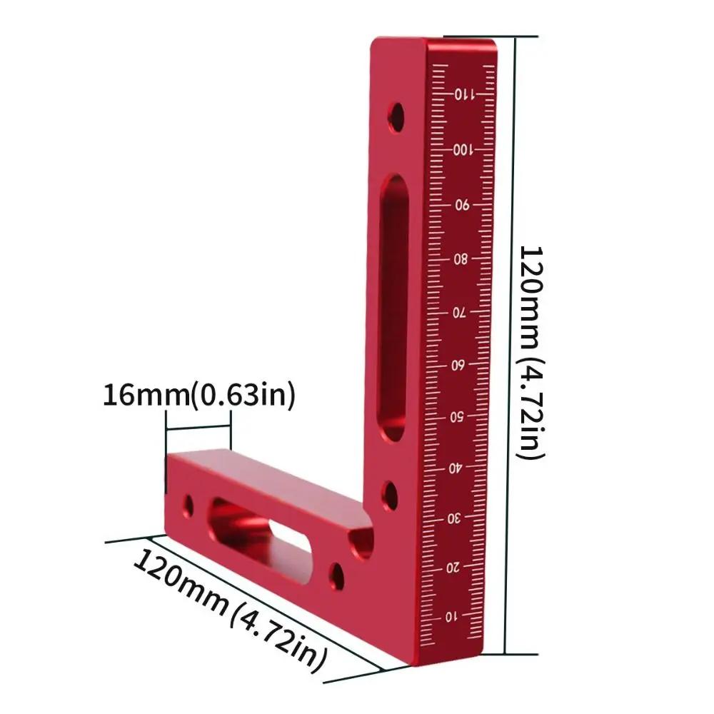 90° Positioning Fixture L-shaped Precise Square Right Angle Clamp Aluminium Alloy 120mm Corner Positioning Ruler Woodworking