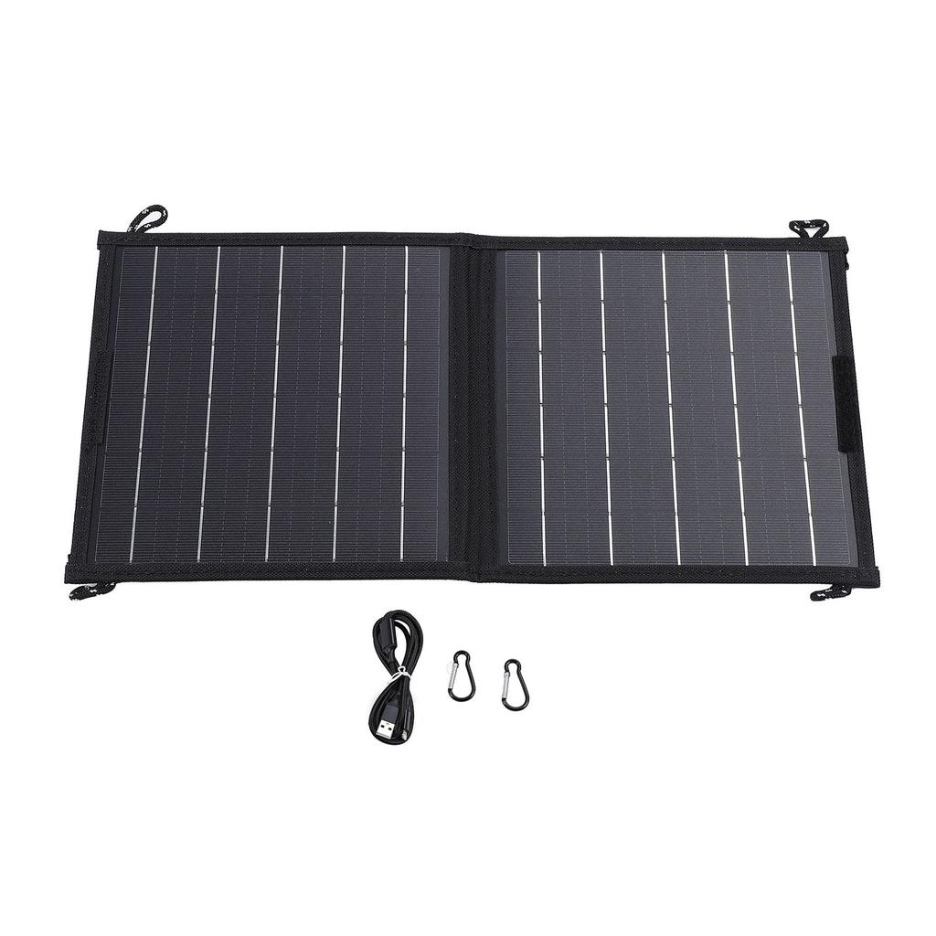 10W Portable Solar Charger Foldable Solar Panel with Dual USB Type C Output Water Resistant