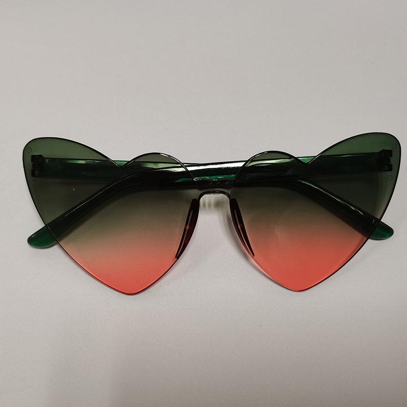 Thin peach heart sunglasses love sunglasses jelly color rimless heart type one-piece glasses candy color eyes
