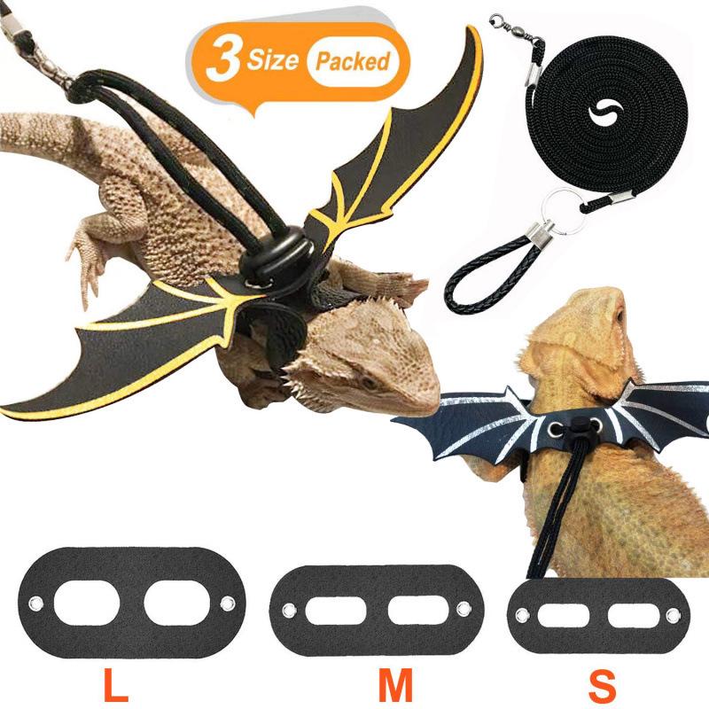 Lizard Leash Leather Wing Chest Harness for Small Pets