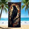 1Pc Glass Raven Beach Towel Quick Dry Multiuse For Beach Pool Gym Yoga Home Travel Christmas Halloween Xmas Gift G1213