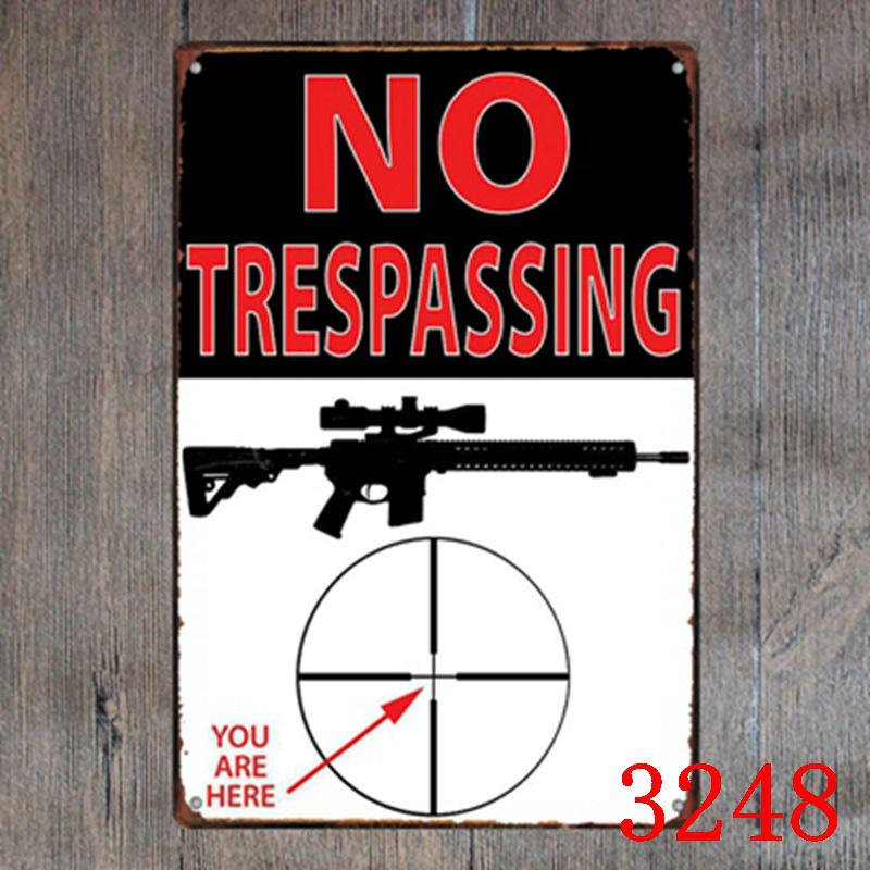 Custom Gun Humor Tin Sign for Restaurant, Bar, or KTV Decor