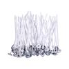 50-Piece Pack of Tightly Woven Candle Wicks with Galvanized Base, Sized 2.6-20cm and Wax Core for Ghee Lamps