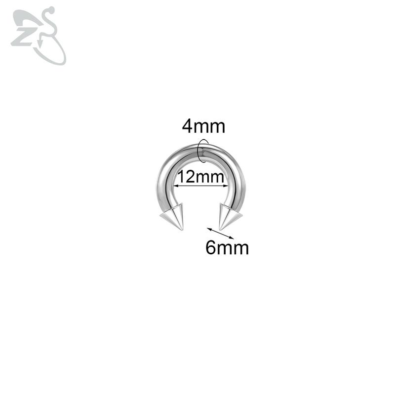 ZS 1 PC 00/0/2/4/6/8G Spike Edelstahl Nasenring für Männer Frauen Punk Großspur Septum Piercings Spike Ohr Flesh Expander