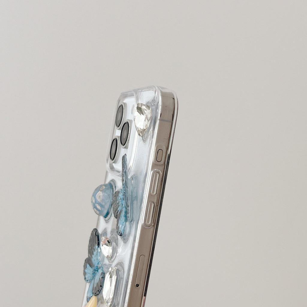 3D Butterfly iPhone Case: Compatible with Apple iPhone 13, 14, 15, 16, and 17 Pro Max - New Epoxy Transparent Design