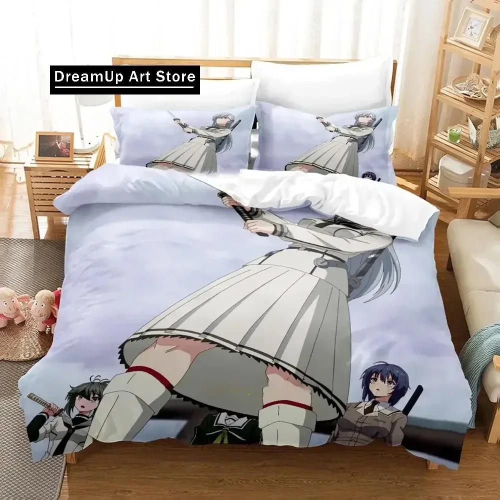 Kawaii Toji no Miko Bedding Set Single Twin Full Queen King Size Bed Set Adult Kid Bedroom Duvetcover Sets Anime Girls Bed