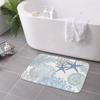 Coastal Beach Bath Mats for Bathroom,Nautical Ocean Seashells Starfish Absorbent Bath Rug Non-Slip Floor Rug Carpets Door Mat Washable Area Rugs for