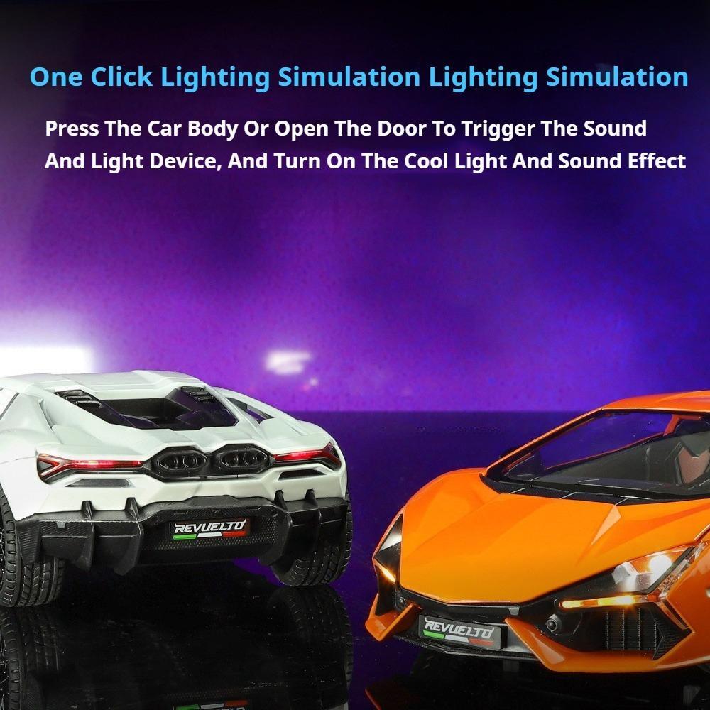 1/24 Lamborghini Revuelto Sports Car Toy Model Alloy Die Cast Four Wheel Suspension All Car Doors Can Be Opened Vehicle Models Collect Gifts