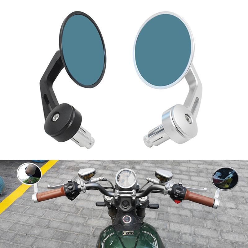 22mm Motorcycle Bar End Rearview Mirror with Complete Install Hardware Fit 17-19mm Handlebar Bore for DIY Modification