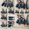 Unique Raw Natural Black Tourmaline Schorl Pendant Necklace With Irregular Shape And Adjustable Chain