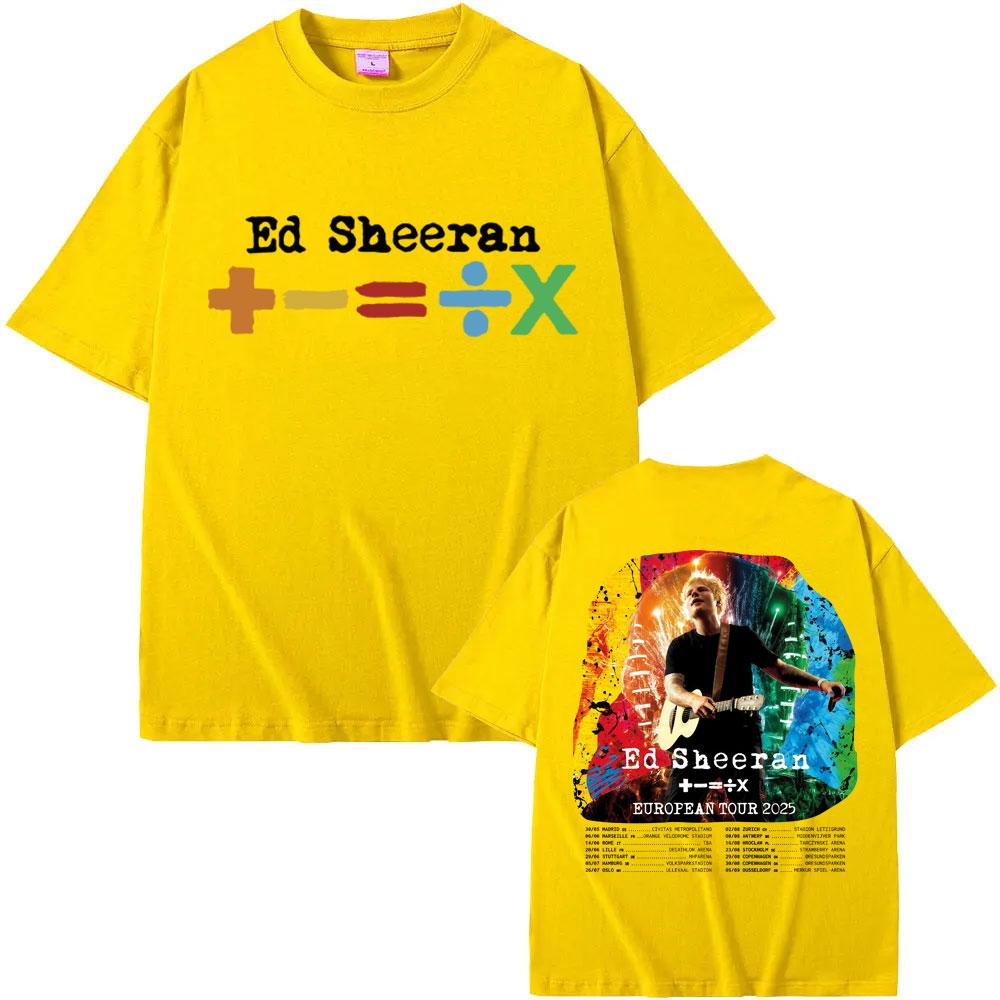 Ed Sheeran European Concert Tour 2025 T Shirt Men Women Fashion Vintage Summer T-shirts 100% Cotton Casual Oversized Tee Shirt