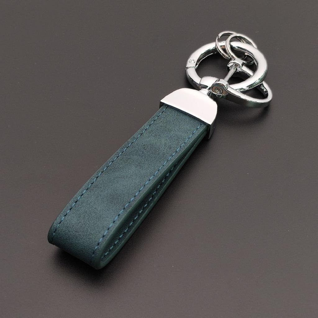 Minimalist Stainless Steel Metal Keyring Leather Car Keychain Pendant Laser Engrave Customized Name Vintage Accessory Gift