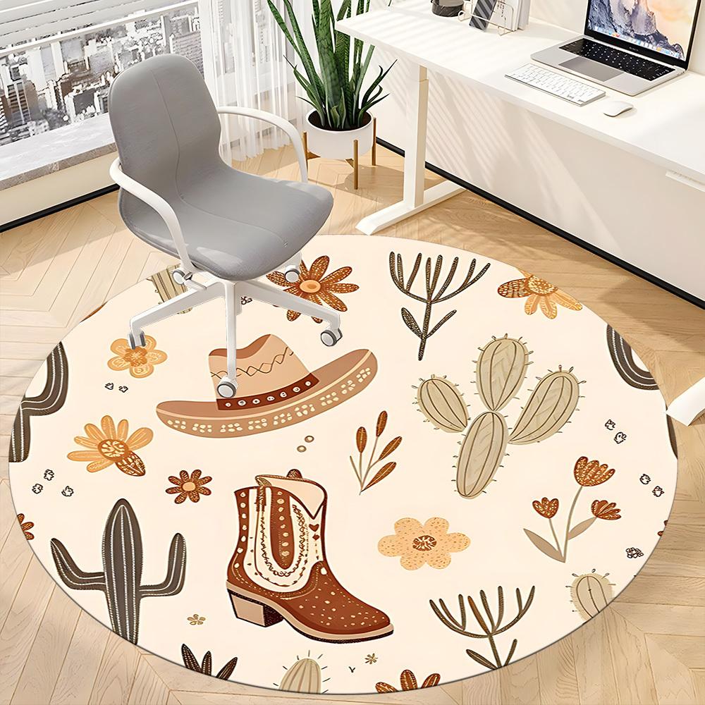 1pc Cowboy Boots Chair Carpet for Office, Non-slip, Soft and Durable Office Rug, Perfect for Office Yy251226050