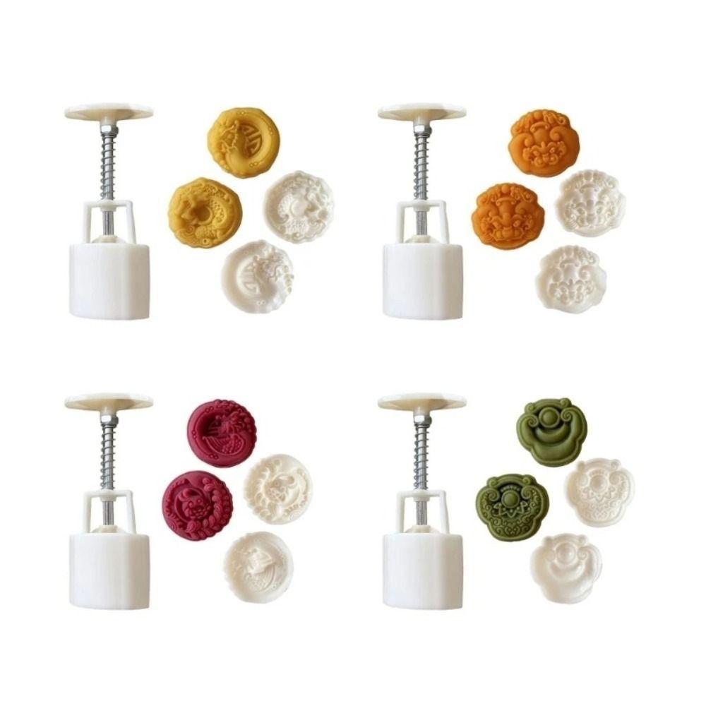 

3pcs Ruyi Wishes Mooncake Mold Dragon Cookie Pastries Tool Dessert Mold Traditions Pastry