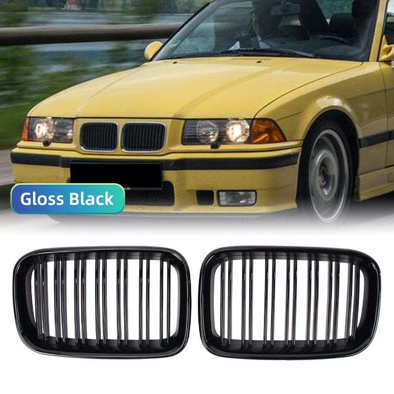 For 1992-1996 BMW E36 318i 323i 325i 320i 328i E36 Black Front Grille ABS Hood Kidney Grille